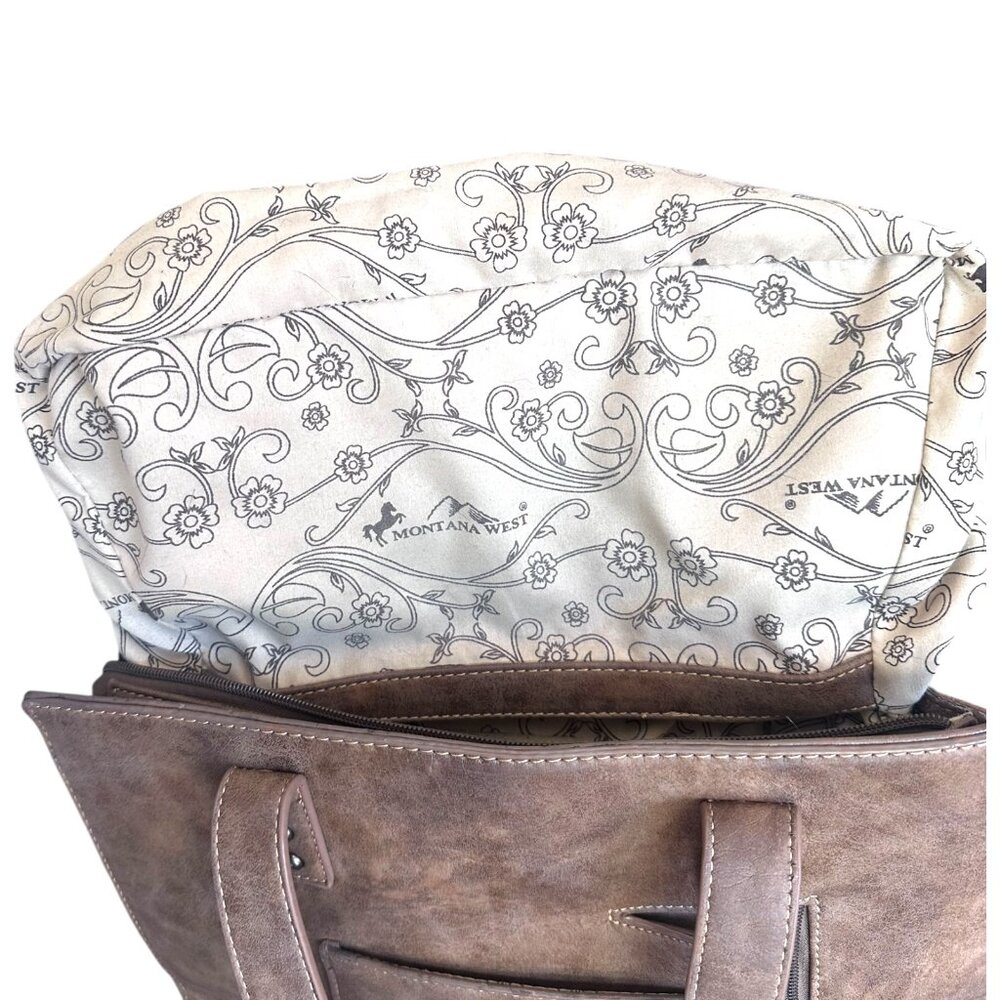 Montana West Concealed Carry Brown Tasseled Medium Purse Western Boho Safety - Picture 10 of 10